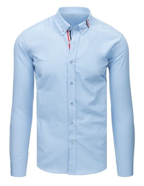 Modrá pánska košeľa v módnom prevedení, foto: panskaelegancia.sk