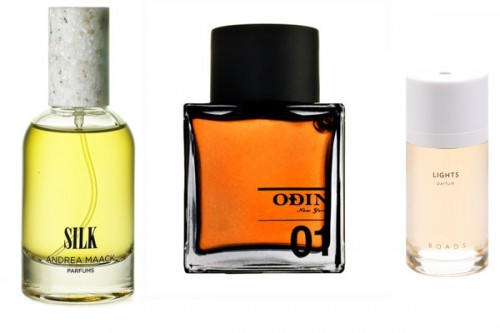 Parfém ANDREA MAAC Silk 50ml 49 €; parfum ODIN 01 Sunda 100ml, 60 € a parfum ROADS Lights 50ml, 189 €.