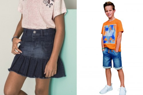 sukne dievčenské 6 €, chlapčenské tričko 3 € a šortky 8 €