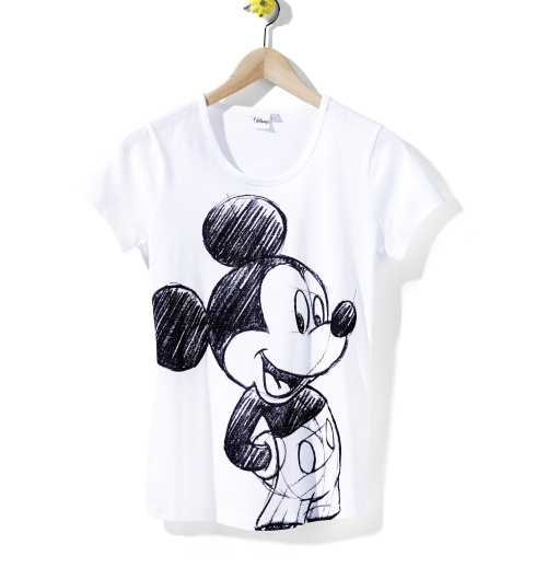 biele tričko s Mickeym za 8 €