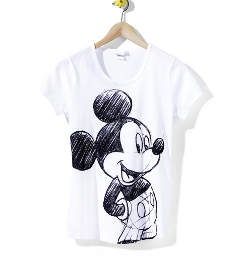 biele tričko s Mickeym za 8 €